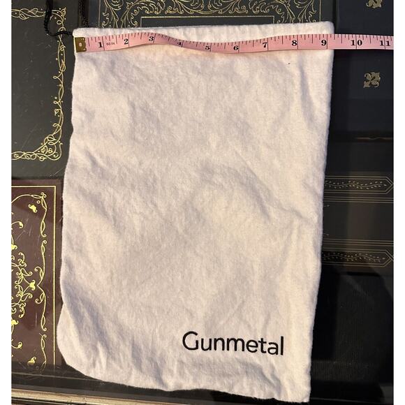 Gunmetal Designer Drawstring Dust Bag For Accessories, Storage 9” X 13” - Picture 3 of 5